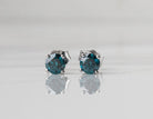 1/2ct. t.w. Blue Diamond Stud Earrings in 14K White Gold