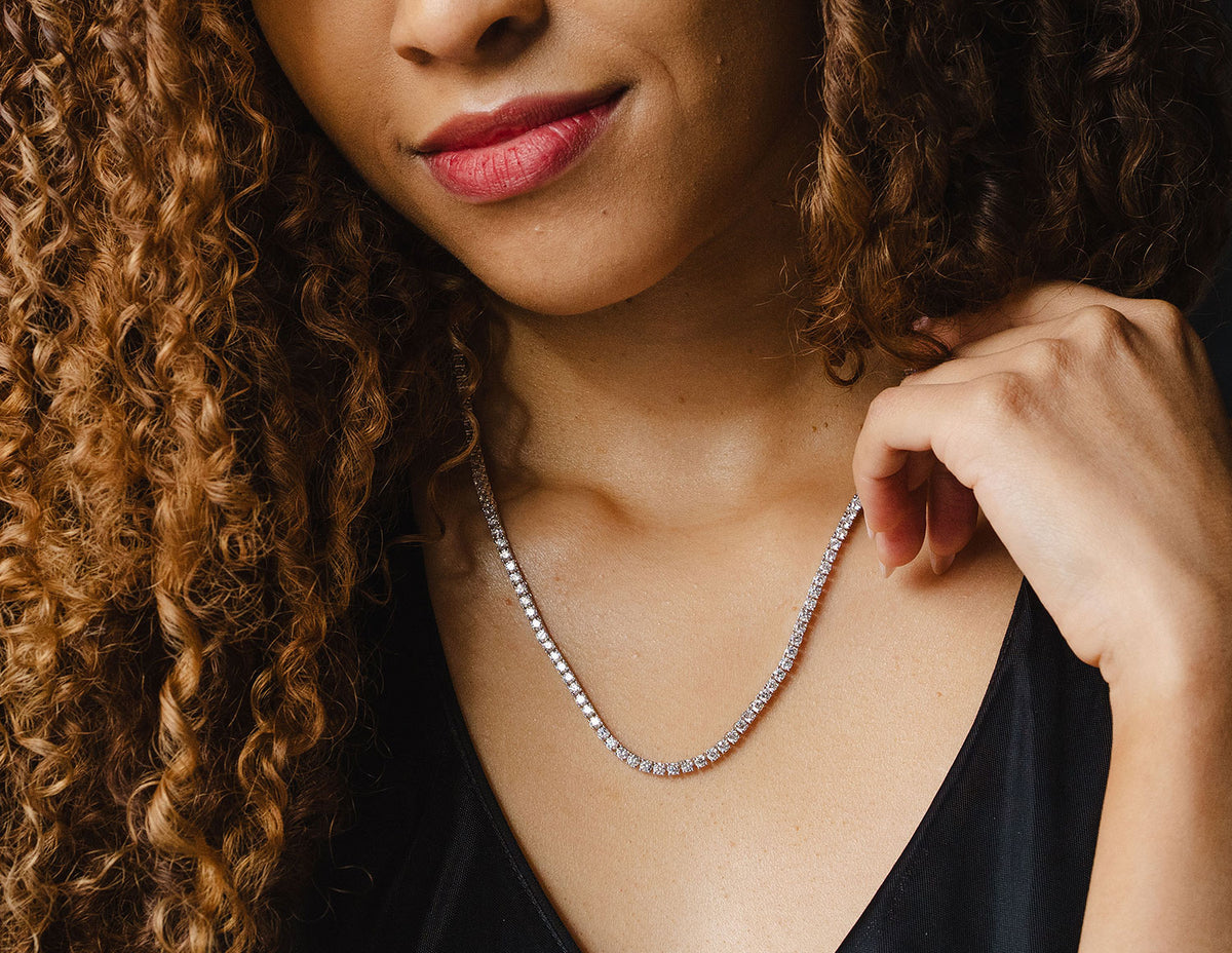 12 1/3ct. t.w. Diamond Riviera Necklace in 14K White Gold