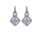 1/2ct. t.w. Diamond Drop Hoop Earrings in 14K White Gold