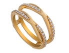 1/3ct. t.w. Diamond Crossover Wedding Guard Ring in 14K Yellow Gold