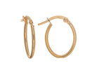 13x10mm Round Tube Oval Hoop Earrings in 14K Yellow Gold