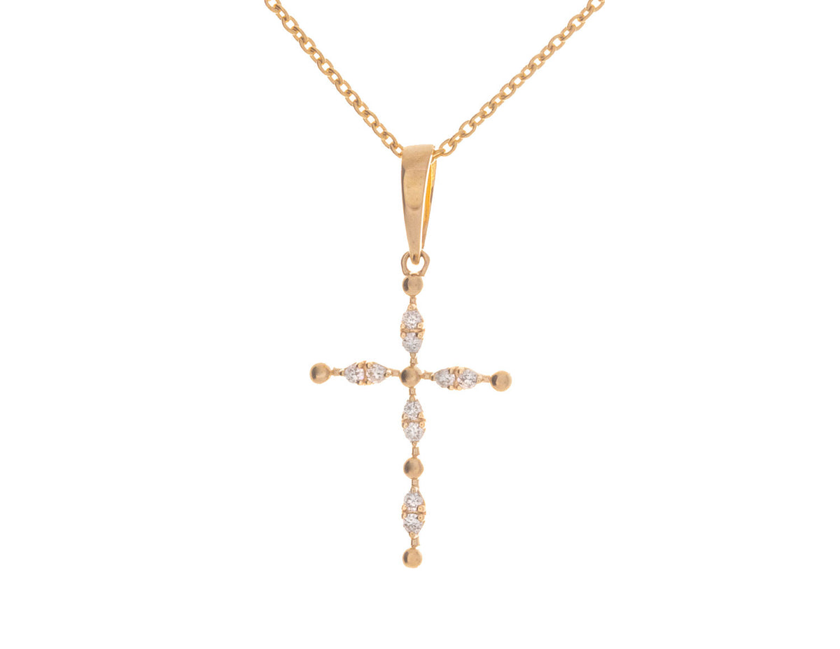 .06ct. t.w. Diamond Cross Pendant in 10K Yellow Gold