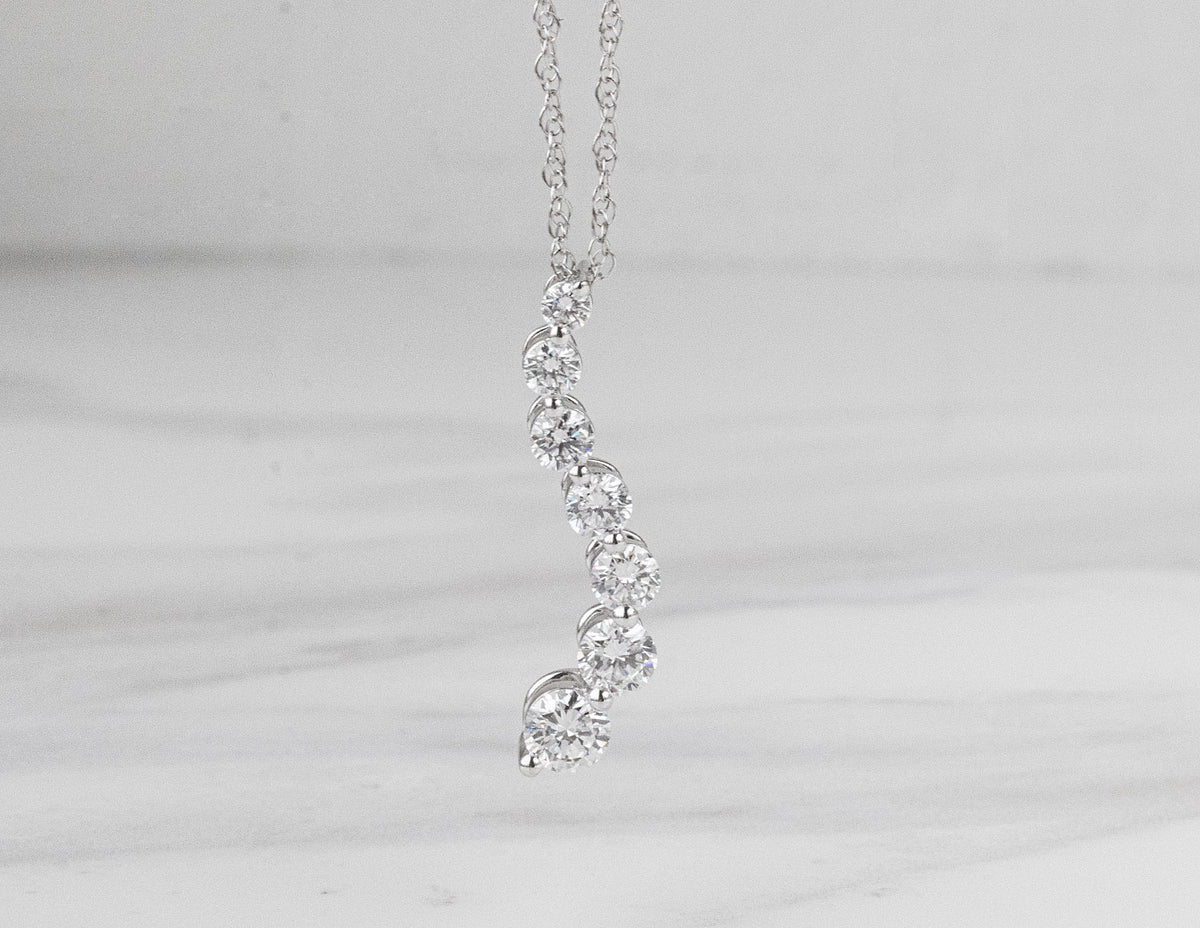 1ct. t.w. Diamond Journey Pendant in 14K White Gold