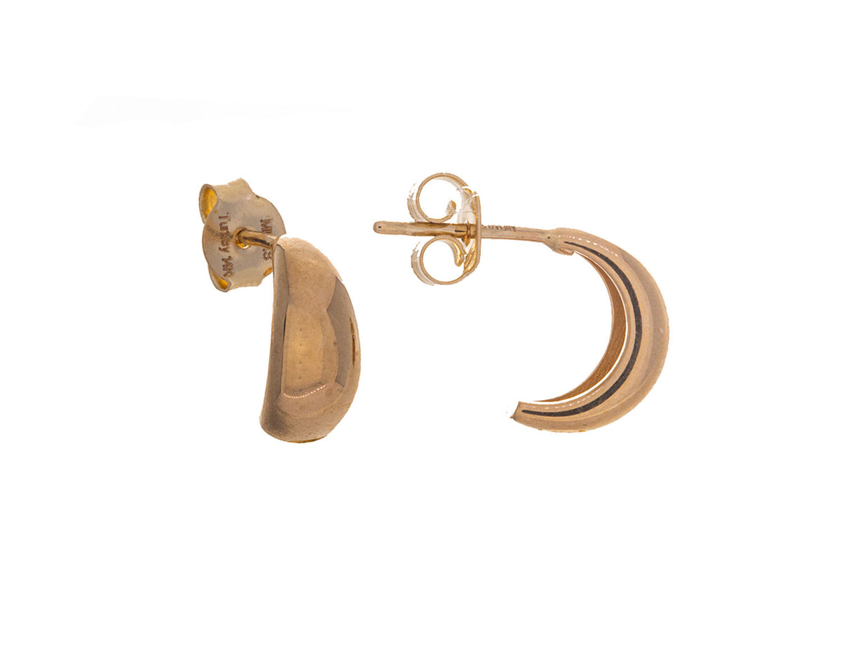 5.3x11mm Polished Curved Earrings in 14K Yellow Gold