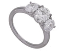 3ct. t.w. Oval Cut Newborn Lab Created 3-Stone Anniversary Ring in 14K White Gold