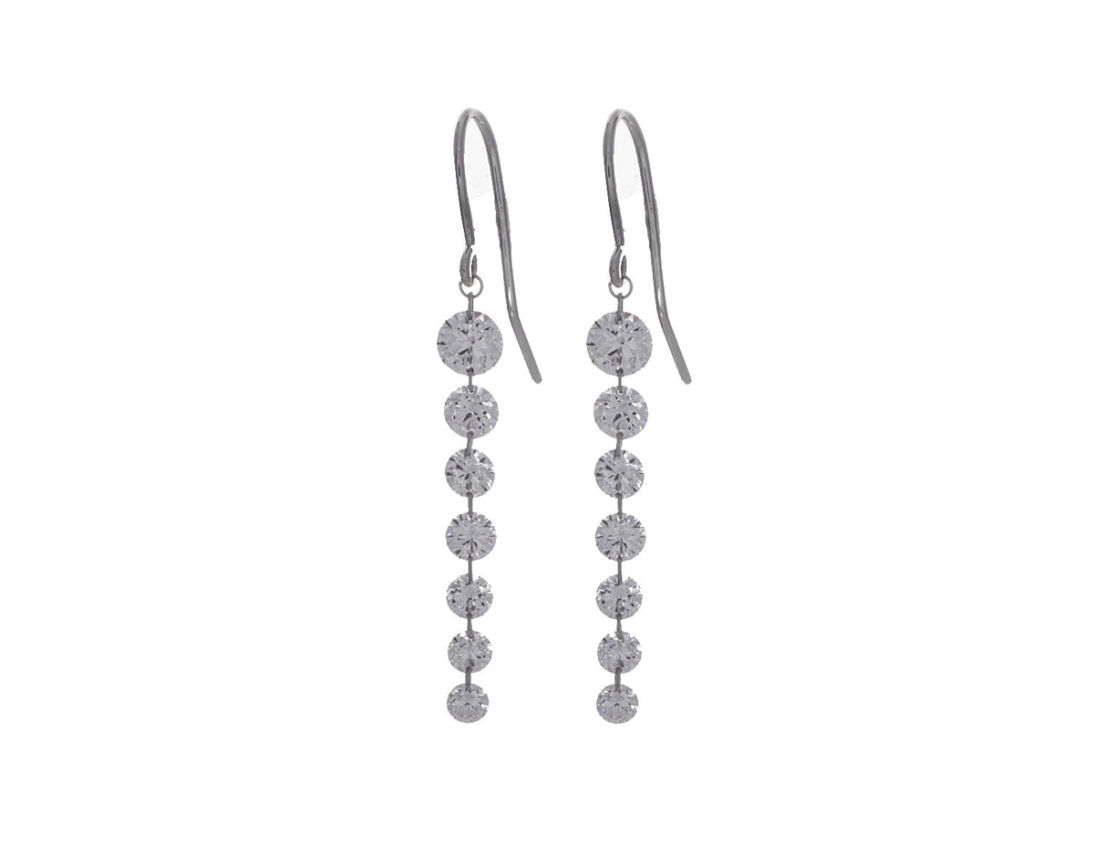 2ct. t.w. Diamond Journey Dangle Earrings in 14K White Gold