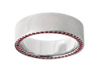 1ct. t.w. Irradiated Red Diamond Men's Wedding Band in 14K White Gold