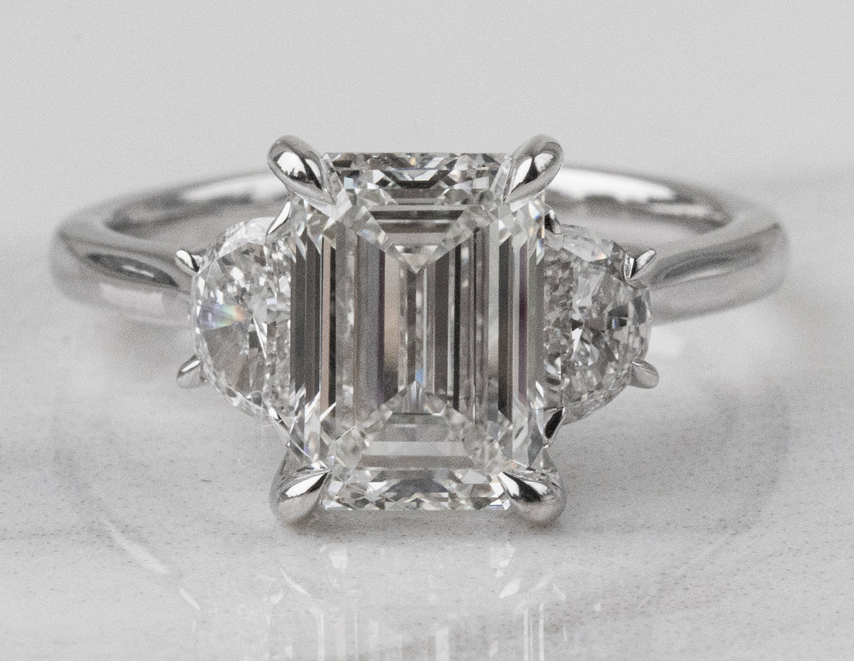 3 5/8ct. t.w. Emerald Cut Newborn Lab Created Diamond Engagement Ring in 14K White Gold