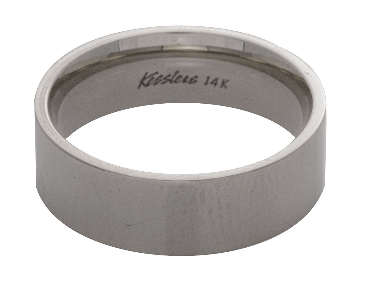 6mm Flat Plain Wedding Ring in 14K White Gold