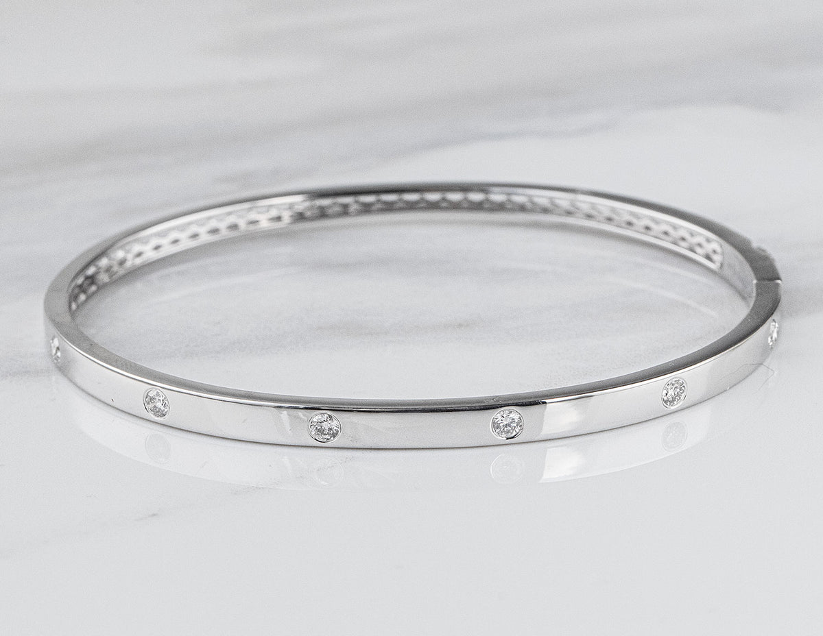 1/3ct. t.w. Diamond Bangle Bracelet in 14K White Gold