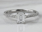 7/8ct. t.w. Emerald Cut Diamond Engagement Ring in 14K White Gold