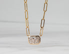 1 1/2ct. Radiant Cut Newborn Lab Created Diamond Bezel Pendant in 14K Yellow Gold