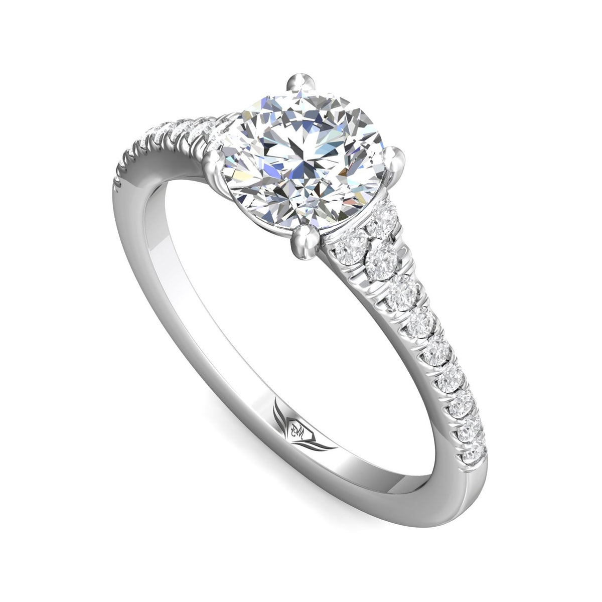1/4ct. t.w. Round Cut Diamond Engagement Ring in 14K White Gold