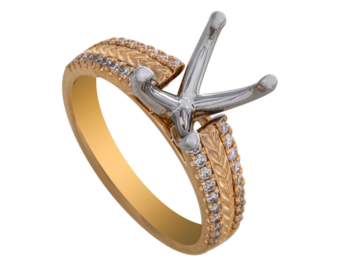 1/4ct. t.w. Diamond Engagement Ring in 14K Yellow and White Gold