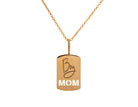 Boy Mom Dog Tag Pendant in 14K Yellow Gold