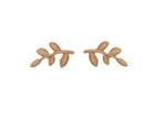 Leaf Branch Stud Earrings in 14K Yellow Gold
