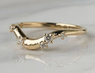 1/6ct. t.w. Curved Diamond Wedding Ring in 14K Yellow Gold