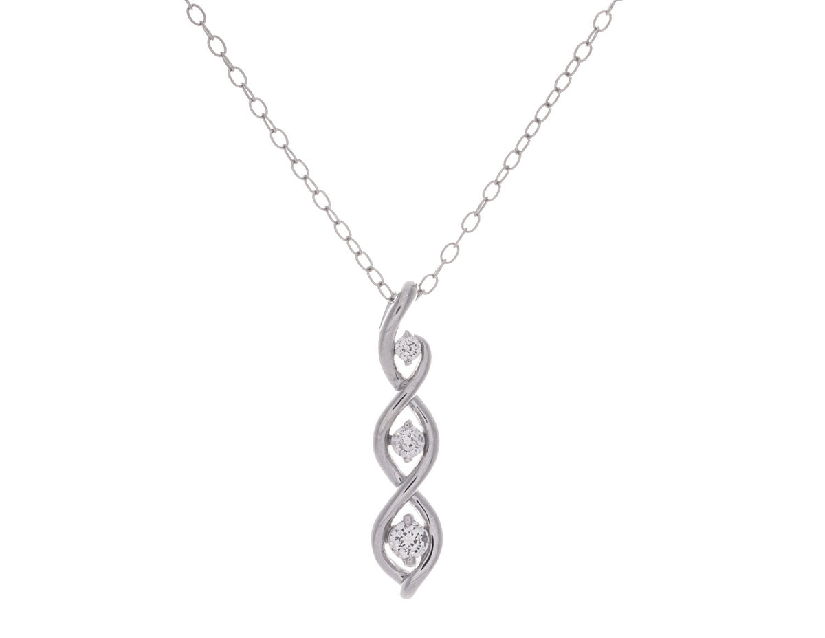 1/7ct. t.w. 3-Stone Kessler 81 Diamond Infinity Pendant in Sterling Silver