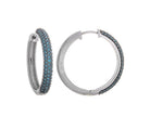 1ct. t.w. Blue Diamond Cluster Earrings in 14K White Gold