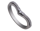 1/8ct. t.w. Chevron Diamond Wedding Ring in 14K White Gold