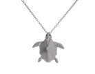 .01ct. t.w. Black Diamond Origami Turtle in Sterling Silver and Pink Gold Micron Plating