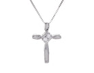1/10ct. t.w. Diamond Cross Pendant in 10K White Gold