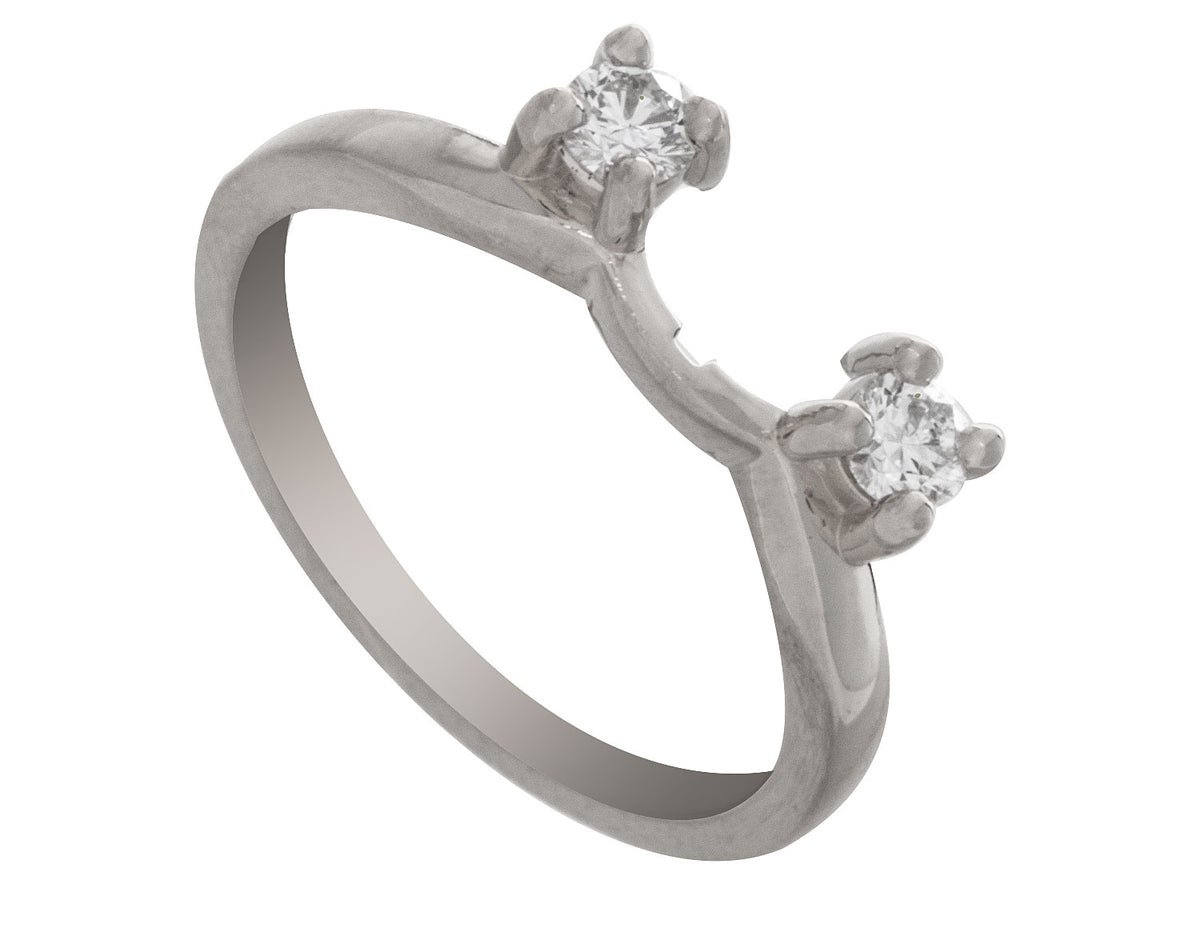 14K White Gold Wedding Wrap Ring