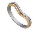 1/7ct. t.w. Diamond Curved Anniversary Ring in 14K White and Yellow Gold