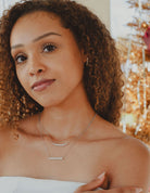 1/2ct. t.w. Mixed-Stone Diamond Bar Pendant in 14K White Gold