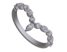 1/2ct. t.w. Marquise and Round Chevron Diamond Wedding Ring in 14K White Gold