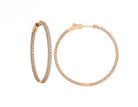 14K Yellow Gold Pave Hoop Earrings