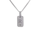.01ct. Laser Initial "R" Pendant in Sterling Silver