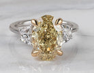 5 7/8ct. t.w. Yellow Oval Cut Newborn Lab Created Diamond Engagement Ring in 14K White and Yellow Gold