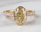 3 1/3ct. t.w. Yellow Oval Cut Newborn Lab Created Diamond Engagement Ring in 14K Yellow Gold