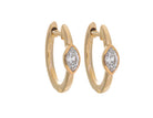 1/5ct. t.w. Marquise Cut Diamond Bezel Hoop Earrings in 14K Yellow Gold