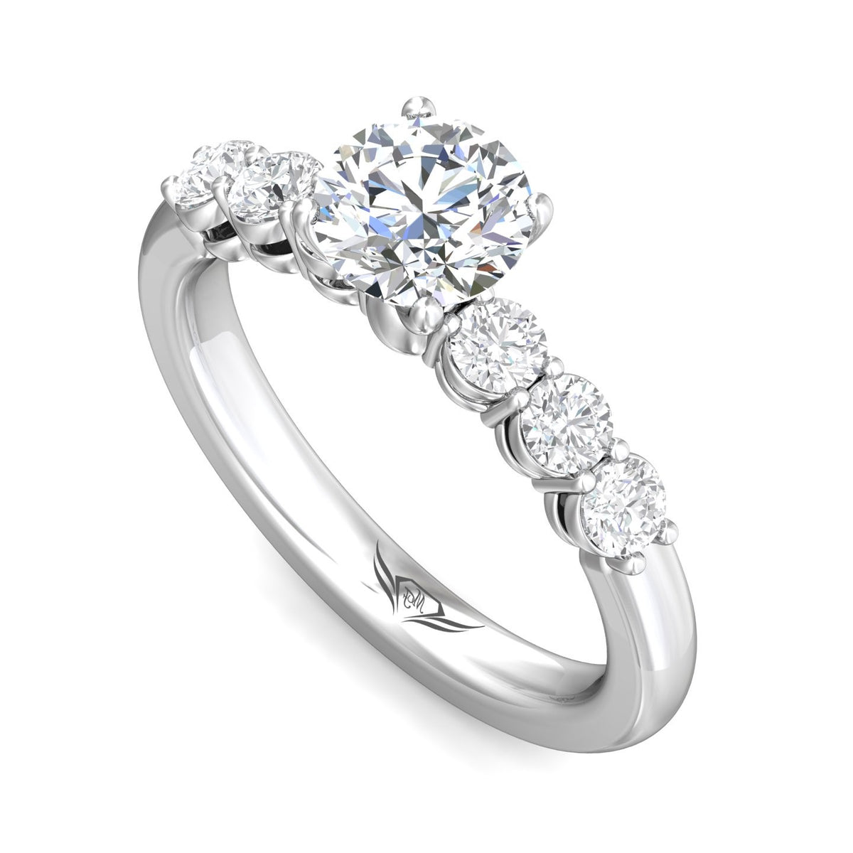 5/8ct. t.w. Round Cut Diamond Engagement Ring in 14K White Gold