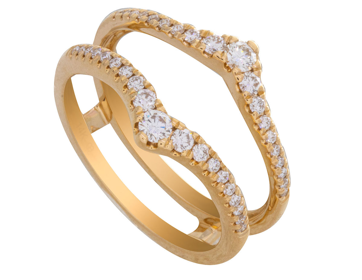 2/5ct. t.w. Diamond Wedding Guard Ring in 14K Yellow Gold