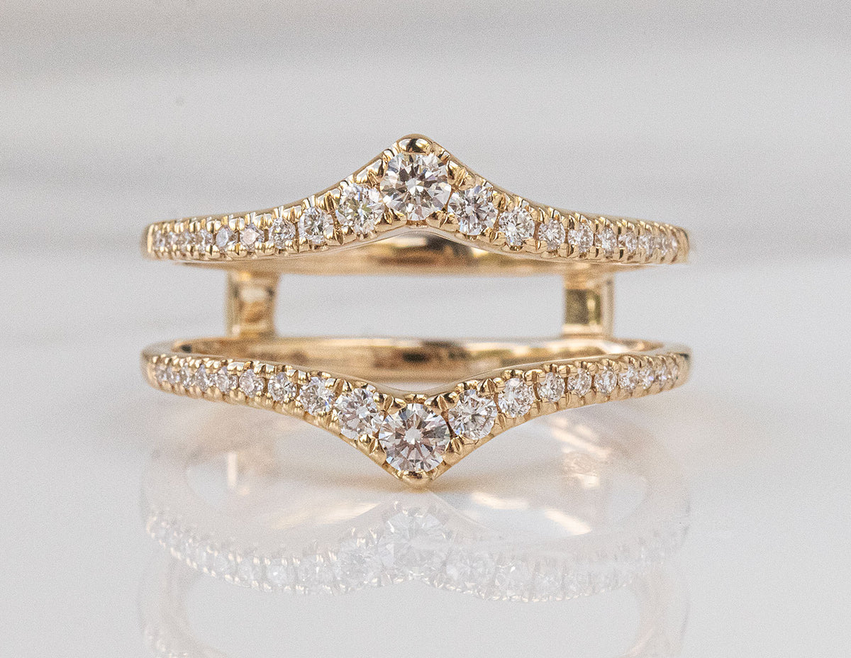 2/5ct. t.w. Diamond Wedding Guard Ring in 14K Yellow Gold