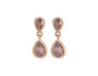 1/3ct. t.w. Brown Graduating Pear Cut Bezel Set Diamond Drop Earrings in 14K Yellow Gold