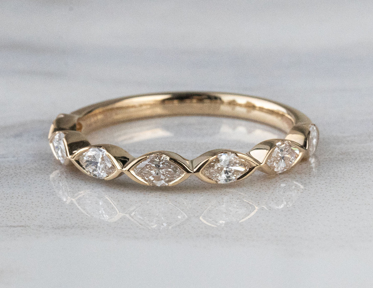 3/4ct. t.w. Marquise Cut Fashion Ring in 14K Yellow Gold