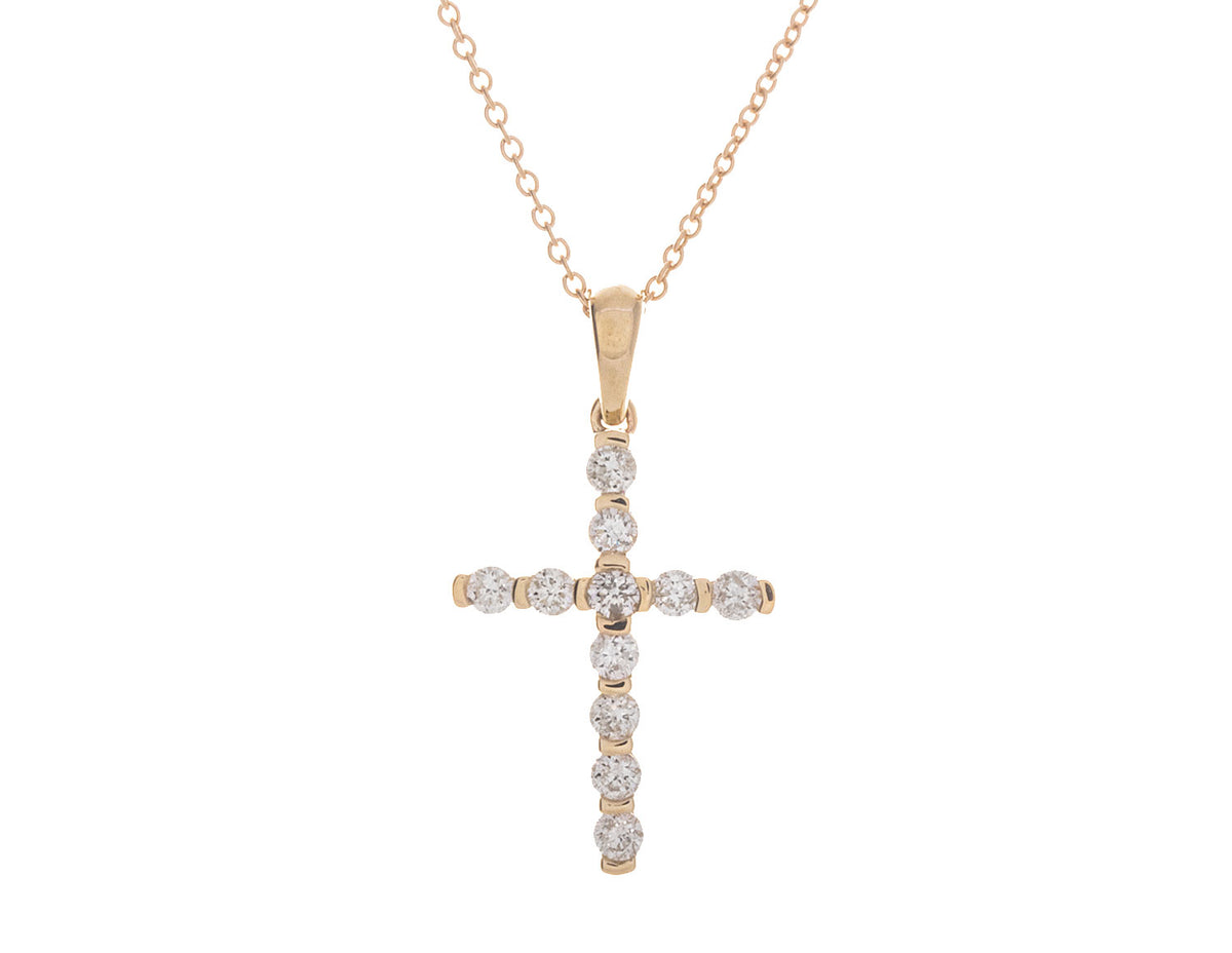 2/5ct. t.w. Diamond Cross Pendant in 10K Yellow Gold
