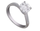 1 1/2ct. Round Cut Newborn Lab Created Diamond Twist Solitaire Engagement Ring in 14K White Gold