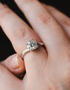 1 1/2ct. Round Cut Newborn Lab Created Diamond Twist Solitaire Engagement Ring in 14K White Goldvvvvv