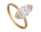 2ct. Marquise Cut Newborn Lab Created Half-Bezel Solitaire Diamond Engagement Ring in 14K Yellow Gold