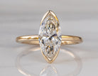 2ct. Marquise Cut Newborn Lab Created Half-Bezel Solitaire Diamond Engagement Ring in 14K Yellow Gold