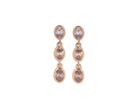 1/3ct. t.w. Brown Graduating Oval Cut Bezel Set Diamond Dangle Earrings in 14K Yellow Gold