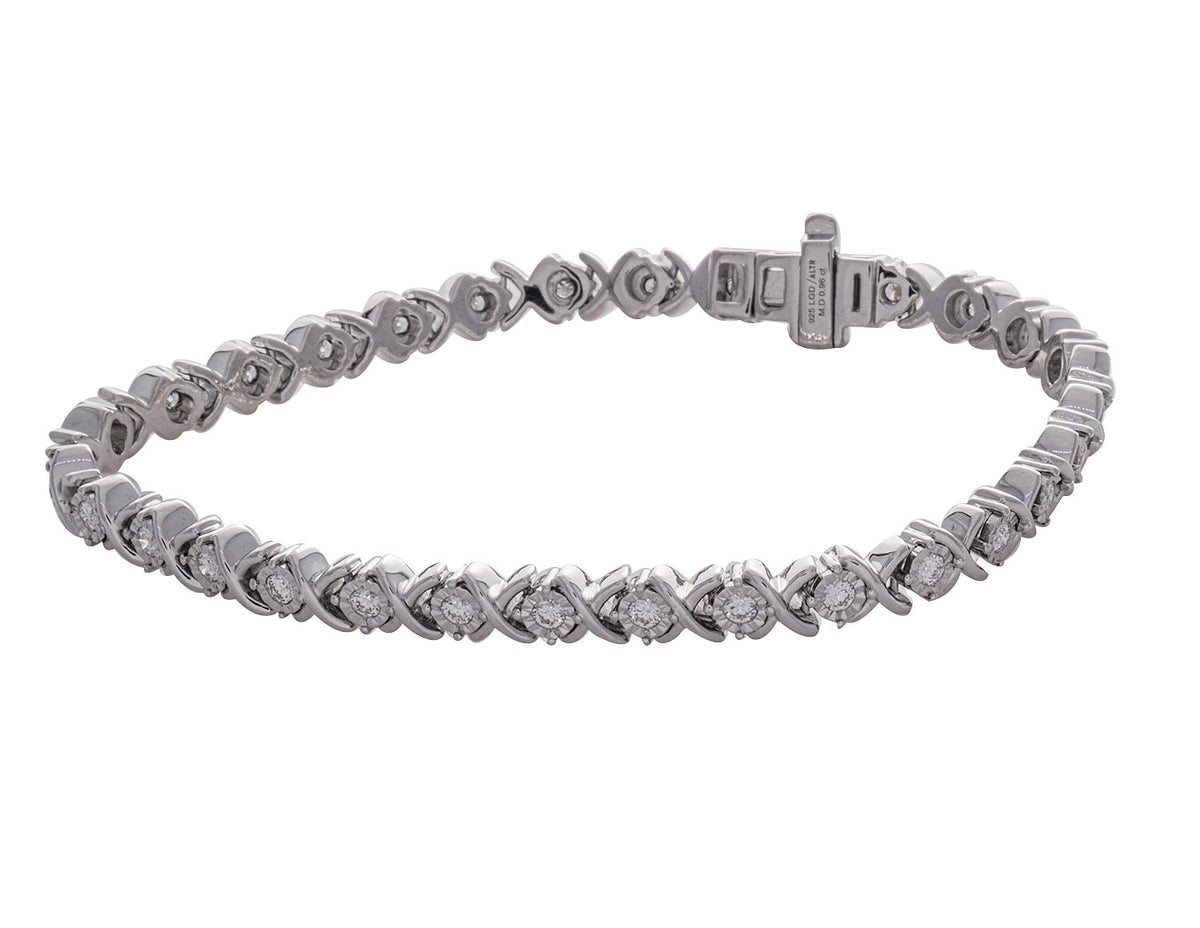 1ct. t.w. Newborn Lab Created Infinity Link Bracelet in Sterling Silver