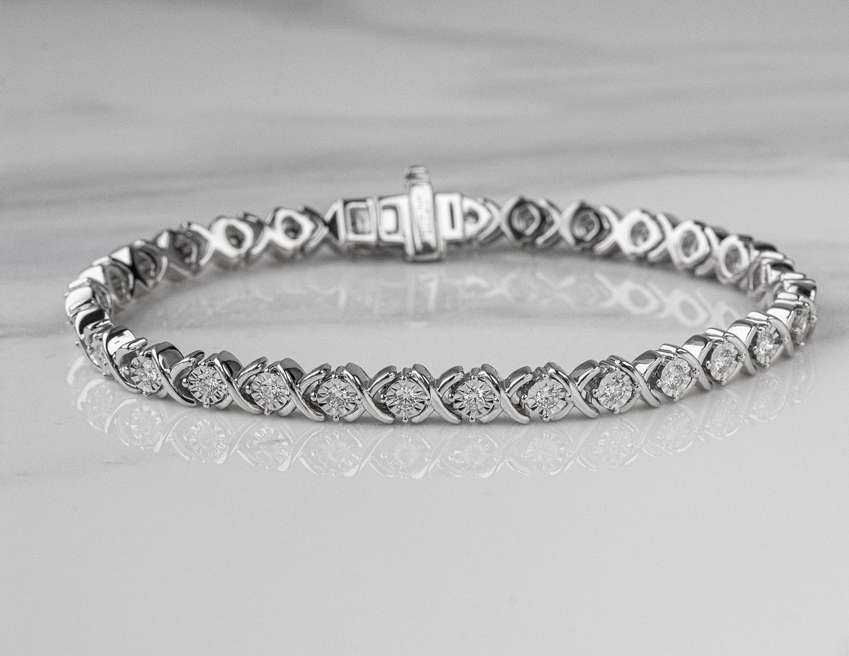 1ct. t.w. Newborn Lab Created Infinity Link Bracelet in Sterling Silver