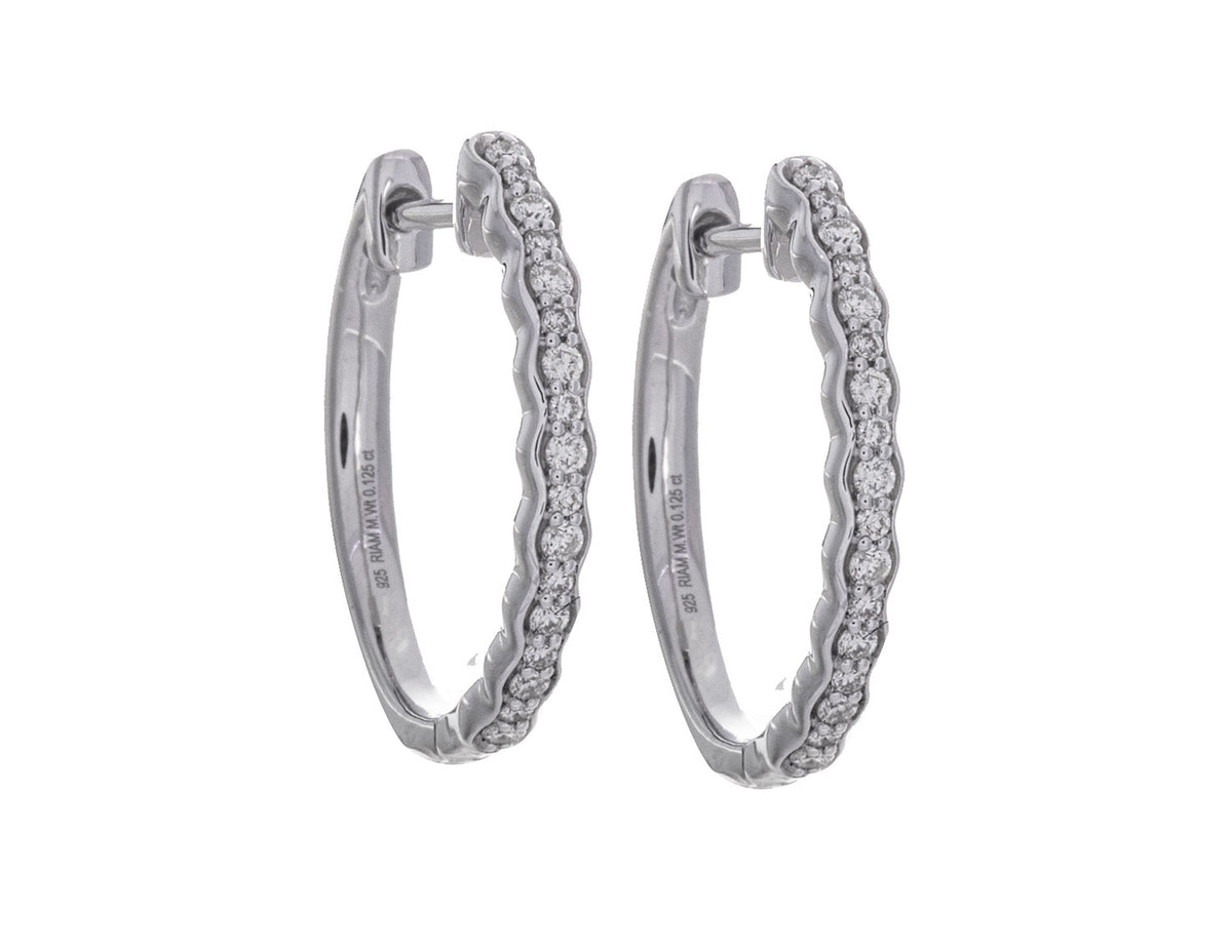 1/4ct. t.w. Diamond Hoop Earrings in Sterling Silver