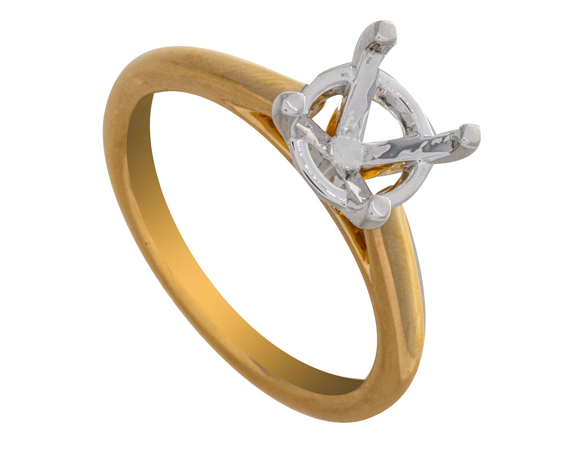 2.25mm Cathedral Solitaire Engagement Ring in 18K Yellow Gold